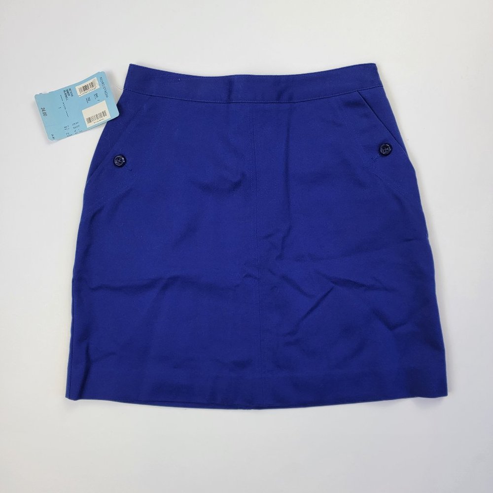 Vintage 90s or Y2K ESPIRIT Bold Blue Cotton Mini Skirt NOS sz 1 / 2 / XS